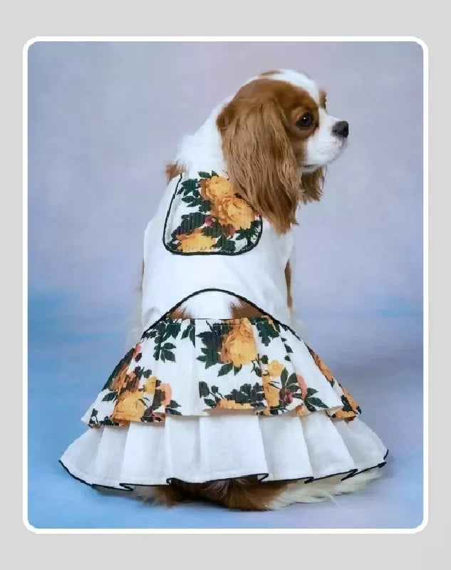 White Lehenga For Dog & Cat | Dog Lehenga | Pet Lehenga Choli | Indian Dress for Dogs, Cats & Pets | Traditional Wedding & Festival Outfit