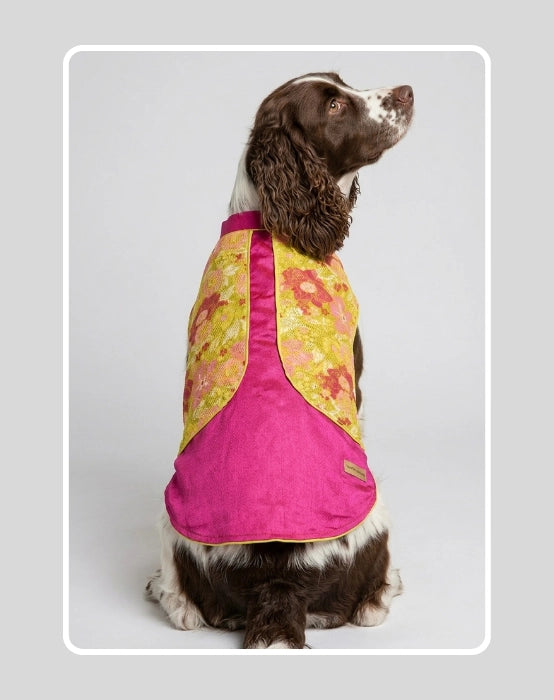 Pink Floral Sherwani for Dogs & Cats | Dog Kurta Set | Indian Wedding Dress for Dogs, Puppies & Cats | Ethnic Pet Outfit for Festivals, Weddings, Diwali, Navratri, Engagement & Traditional Wear