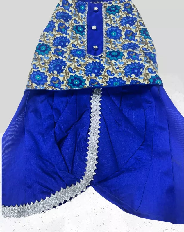 Classy Blue Dhoti Kurta for Dogs & Cats | Dog Dhoti Kurta | Pet Dhoti Kurta | Indian Ethnic Dress for Dogs, Cats & Pets | Traditional Festival & Wedding Outfit
