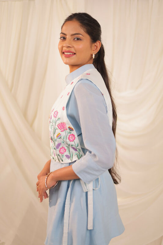 Powder Blue Peplum Set