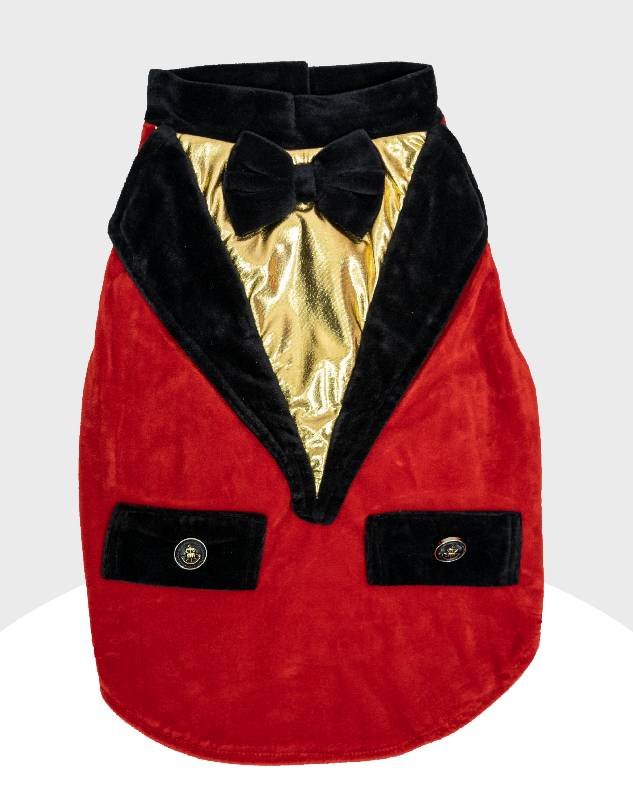 Red Velvet Tuxedo | Dog Tuxedo | Pet Tuxedo | Formal Suit for Dogs, Cats & Pets | Wedding, Party & Special Occasion Outfit