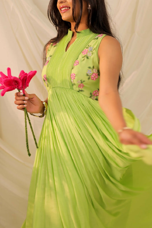 Lime Green Anarkali Set