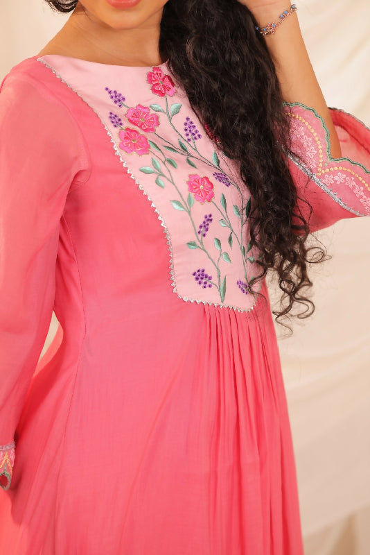 Rose Pink Anarkali Set