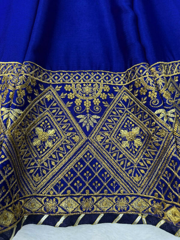 Blue anarkali suit with pent and dupatta set