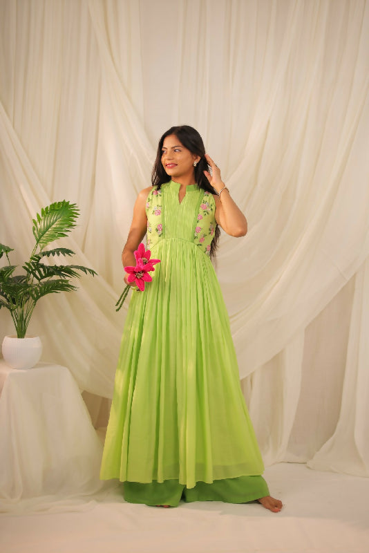Lime Green Anarkali Set