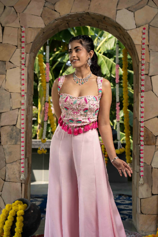 AARZOO - Blush Pink Flared Pant set