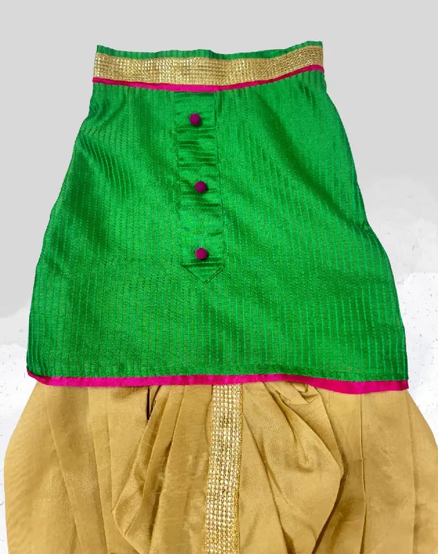 Classy Green Dhoti Kurta for Dogs & Cats | Dog Dhoti Kurta | Pet Dhoti Kurta | Indian Ethnic Dress for Dogs, Cats & Pets | Traditional Festival & Wedding Outfit