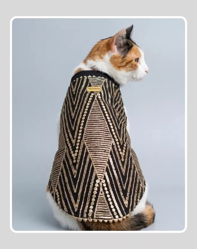 Indian Motif Sherwani for Dogs & Cats | Ethnic Kurta Sherwani for Dog, Cat and Puppy | Ethnic Wear | Mehendi - Dress - Party - Diwali - Wedding Wear