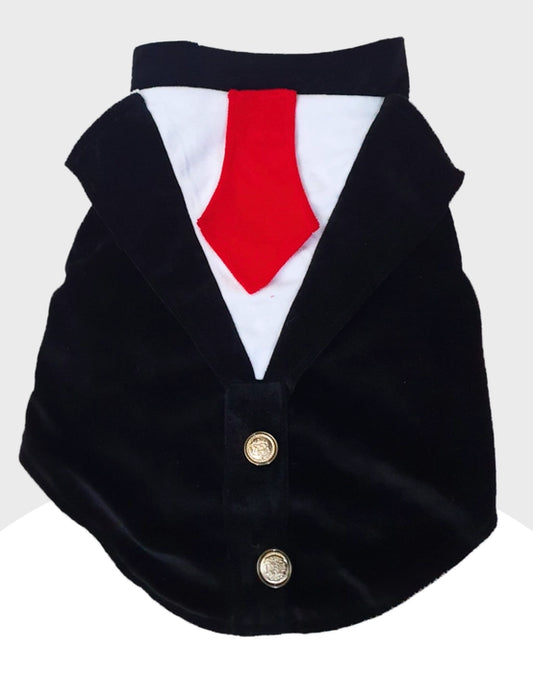 Black Tuxedo with Red Bow | Dog Tuxedo | Pet Tuxedo | Formal Suit for Dogs, Cats & Pets | Wedding, Party & Special Occasion Outfit