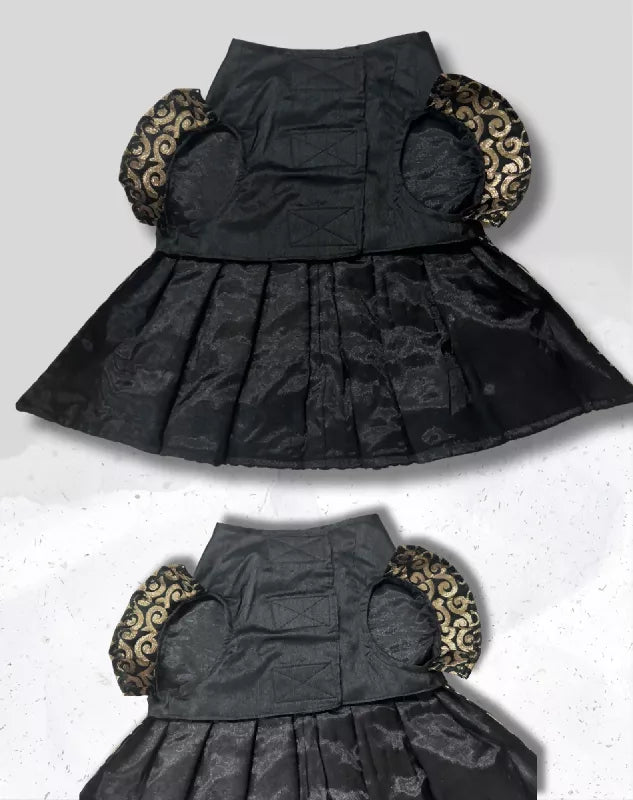 Elegant Black & Gold Suit/Lehenga Choli for Pets for All Special Occasions and Weddings