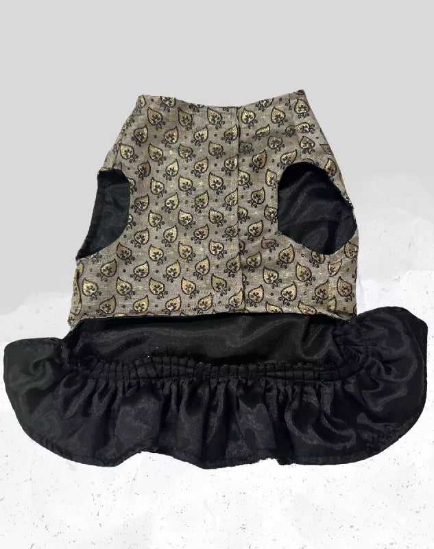 Grey and Black Lehenga for Dogs & Cats | Dog Lehenga | Pet Lehenga Choli | Indian Dress for Dogs, Cats & Pets | Traditional Wedding & Festival Outfit