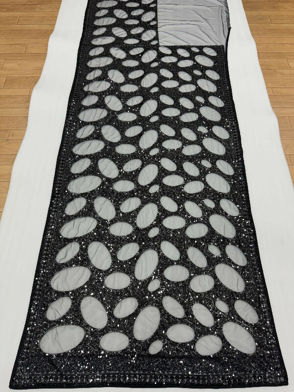 Black cutwork saree with blouse