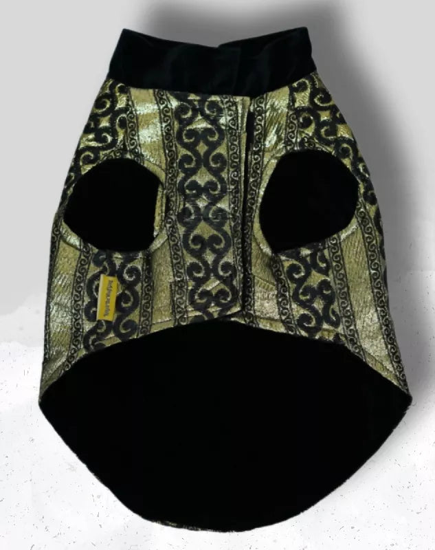 Black Sherwani with Gold Embroidery Work | Ethnic Kurta Sherwani for Dog, Cat and Puppy | Ethnic Wear | Mehendi - Dress - Party - Diwali - Wedding Wear
