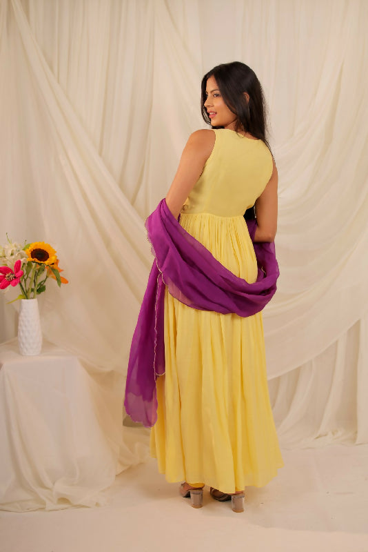 Yellow Anarkali Set