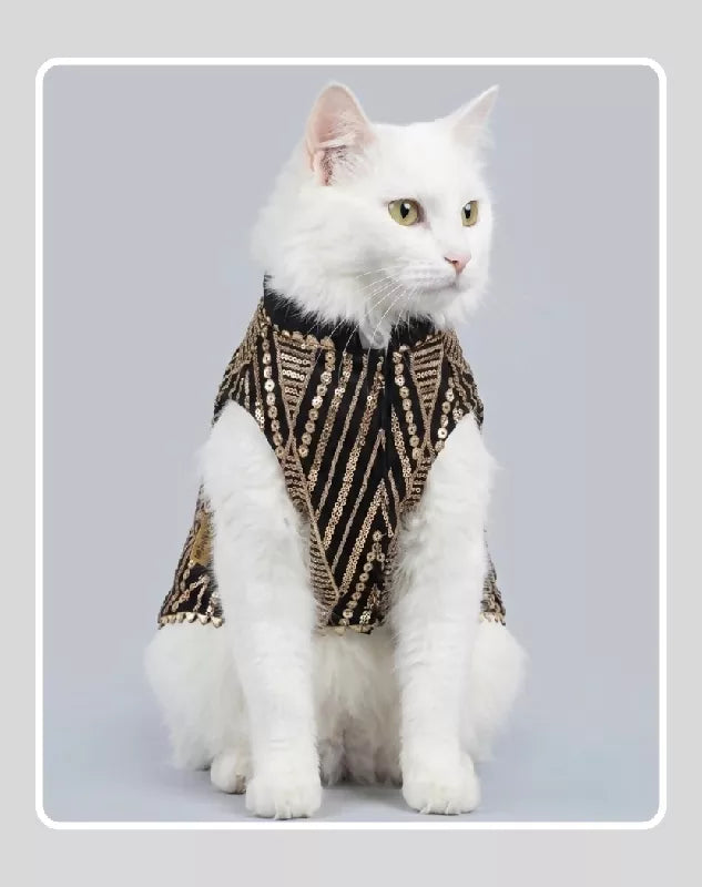 Indian Motif Sherwani for Dogs & Cats | Ethnic Kurta Sherwani for Dog, Cat and Puppy | Ethnic Wear | Mehendi - Dress - Party - Diwali - Wedding Wear