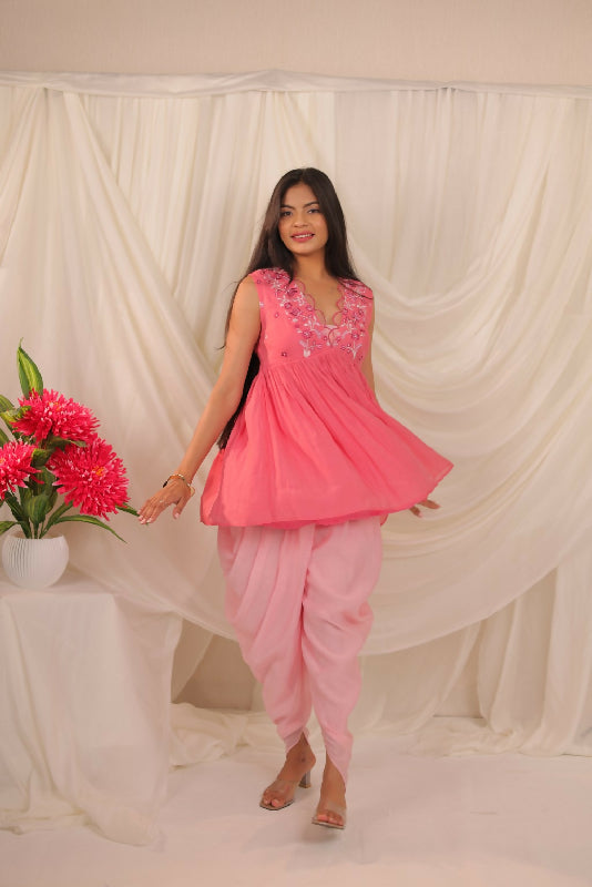 Pink Peplum Co-ord Set