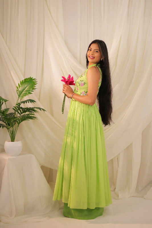 Lime Green Anarkali Set