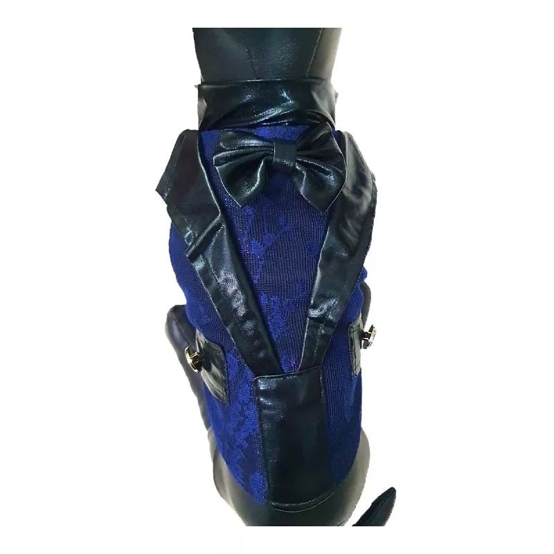 Jacquard Blue and Black Tuxedo | Dog Tuxedo | Pet Tuxedo | Formal Suit for Dogs, Cats & Pets | Wedding, Party & Special Occasion Outfit