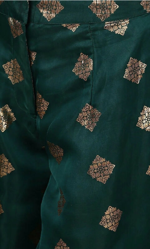 Green one shoulder cape with top and palazzo 3pc set