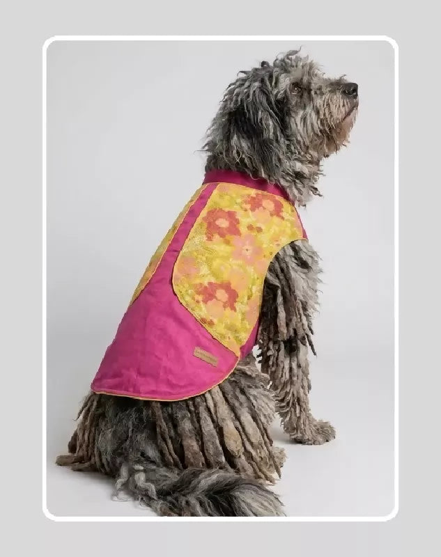 Pink Floral Sherwani for Dogs & Cats | Dog Kurta Set | Indian Wedding Dress for Dogs, Puppies & Cats | Ethnic Pet Outfit for Festivals, Weddings, Diwali, Navratri, Engagement & Traditional Wear
