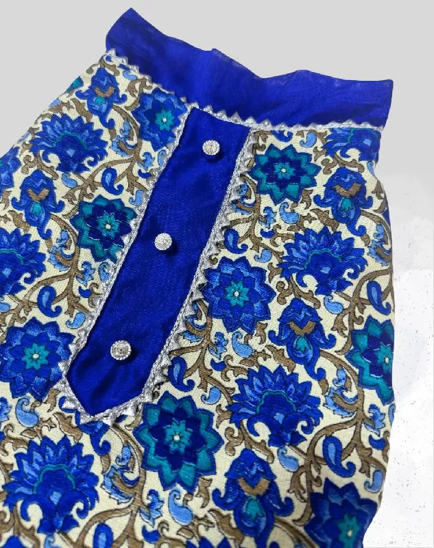 Classy Blue Dhoti Kurta for Dogs & Cats | Dog Dhoti Kurta | Pet Dhoti Kurta | Indian Ethnic Dress for Dogs, Cats & Pets | Traditional Festival & Wedding Outfit