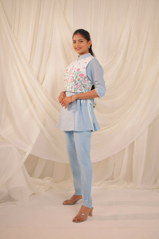 Powder Blue Peplum Set