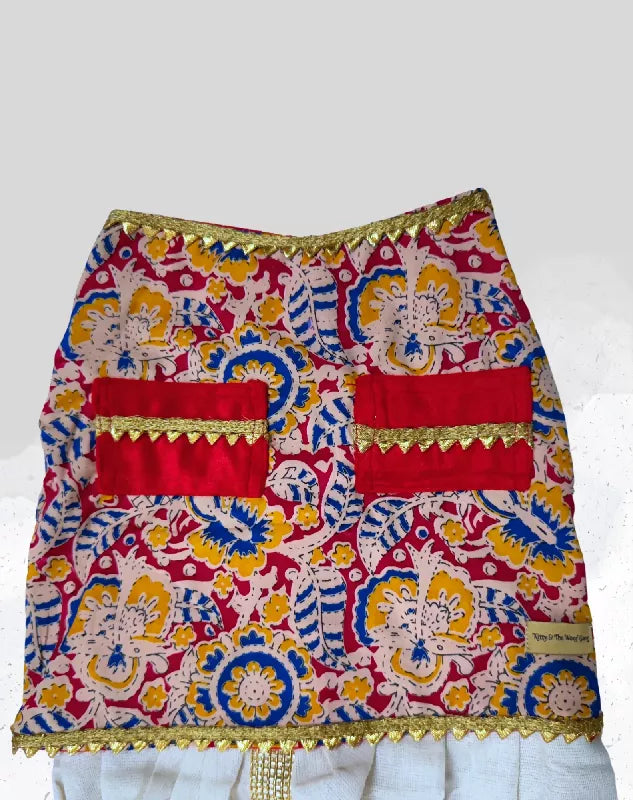 Classy Red Dhoti Kurta for Dogs & Cats | Dog Dhoti Kurta | Pet Dhoti Kurta | Indian Ethnic Dress for Dogs, Cats & Pets | Traditional Festival & Wedding Outfit