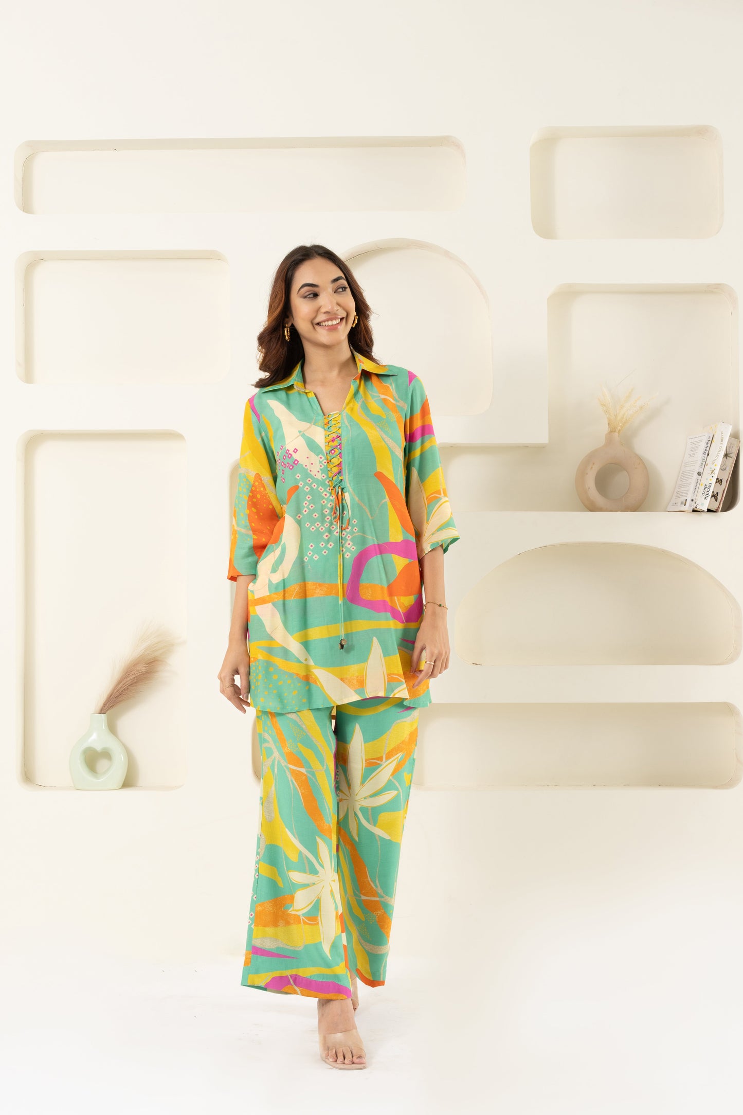 GAURI KHANNA IN GREEN MYRA FLORAL CO-ORD SET