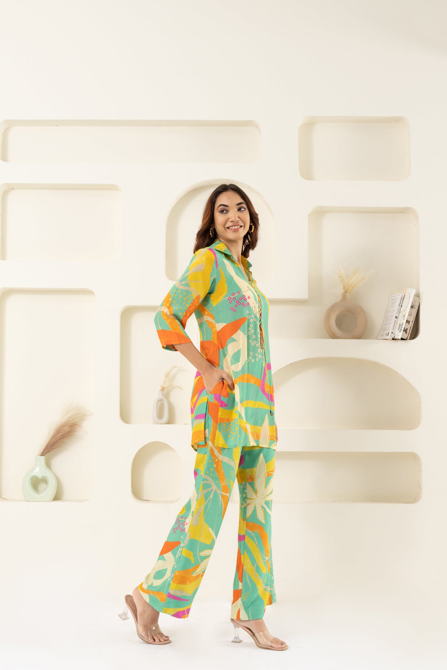 GAURI KHANNA IN GREEN MYRA FLORAL CO-ORD SET