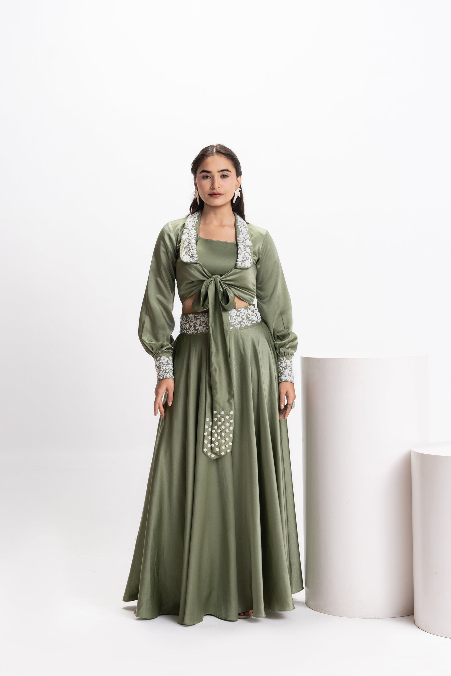 GREEN EMBELLISHED 3 PIECES SET