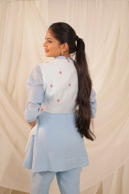 Powder Blue Peplum Set
