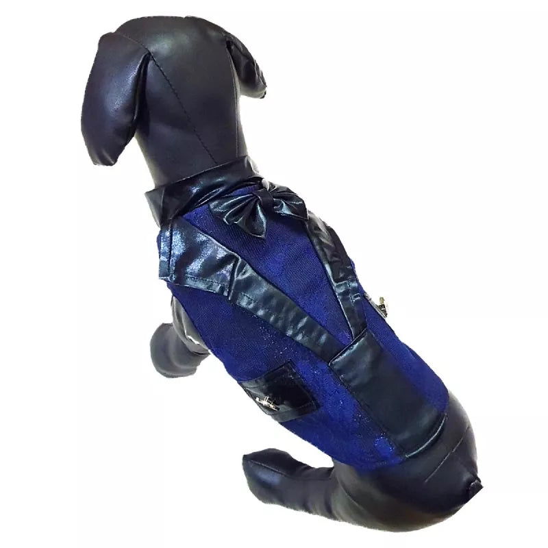 Jacquard Blue and Black Tuxedo | Dog Tuxedo | Pet Tuxedo | Formal Suit for Dogs, Cats & Pets | Wedding, Party & Special Occasion Outfit