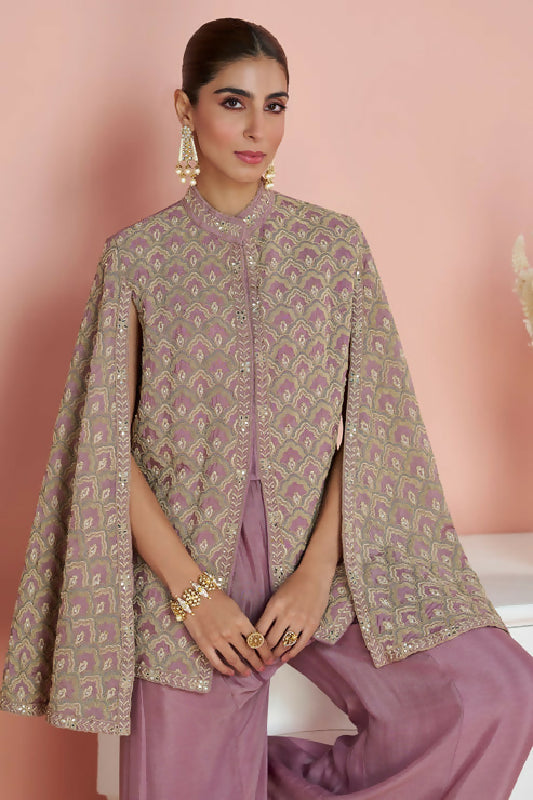 Purple indo western slit kurti with palazzo 2pc set