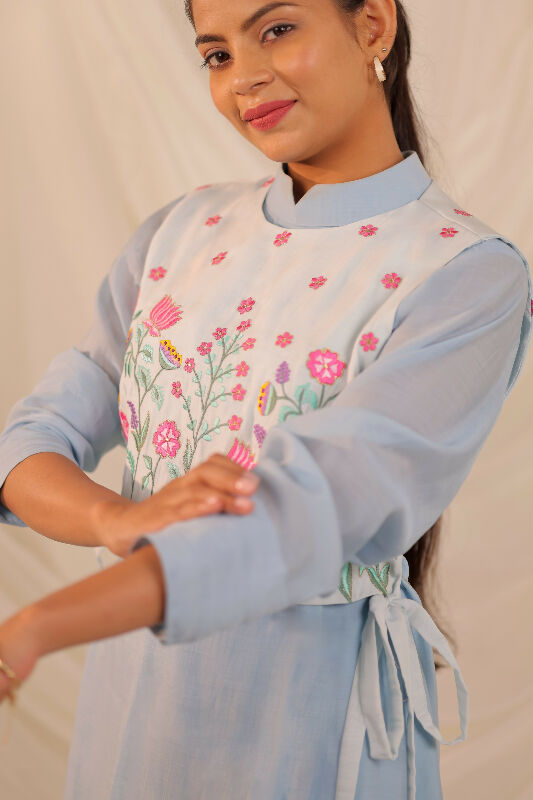 Powder Blue Peplum Set