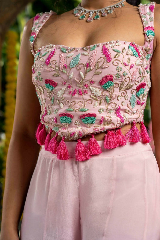 AARZOO - Blush Pink Flared Pant set