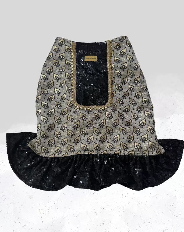 Grey and Black Lehenga for Dogs & Cats | Dog Lehenga | Pet Lehenga Choli | Indian Dress for Dogs, Cats & Pets | Traditional Wedding & Festival Outfit