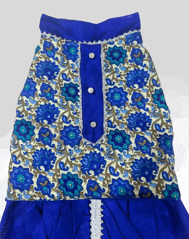 Classy Blue Dhoti Kurta for Dogs & Cats | Dog Dhoti Kurta | Pet Dhoti Kurta | Indian Ethnic Dress for Dogs, Cats & Pets | Traditional Festival & Wedding Outfit