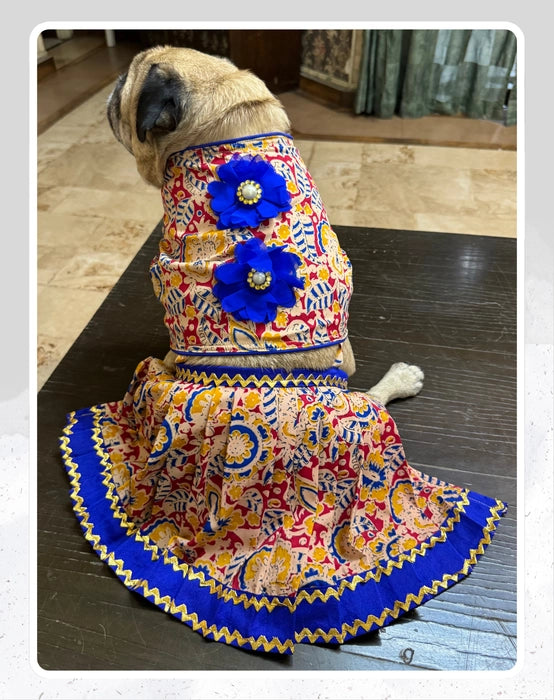 Elegant Printed Red Lehenga Choli for Dogs & Cats | Dog Lehenga | Pet Lehenga Choli | Indian Dress for Dogs, Cats & Pets | Traditional Wedding & Festival Outfit
