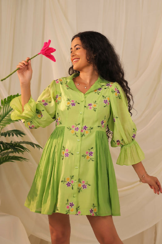Lime Green Shirt Dress
