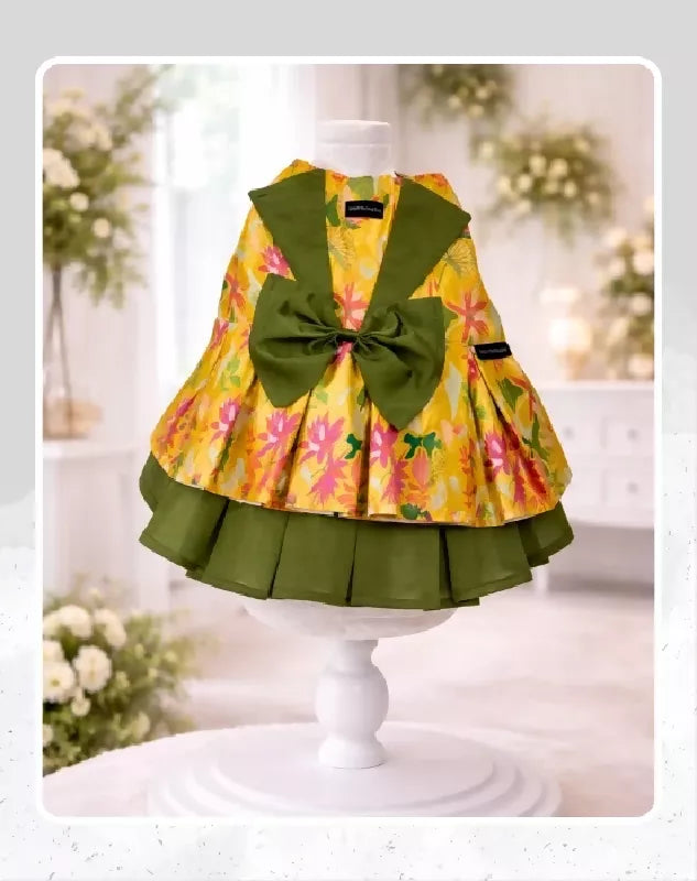 Floral Dog Dress, Gown, Lehenga For Dog, Cat | Dog Lehenga | Pet Lehenga Choli | Indian Dress for Dogs, Cats & Pets | Traditional Wedding & Festival Outfit