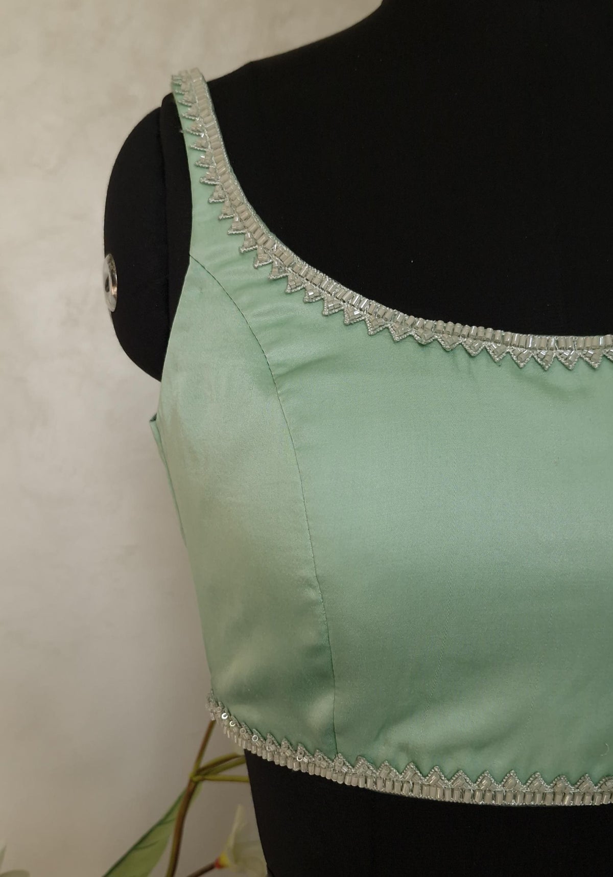 Mint Green Modal Satin Blouse DVBL_406