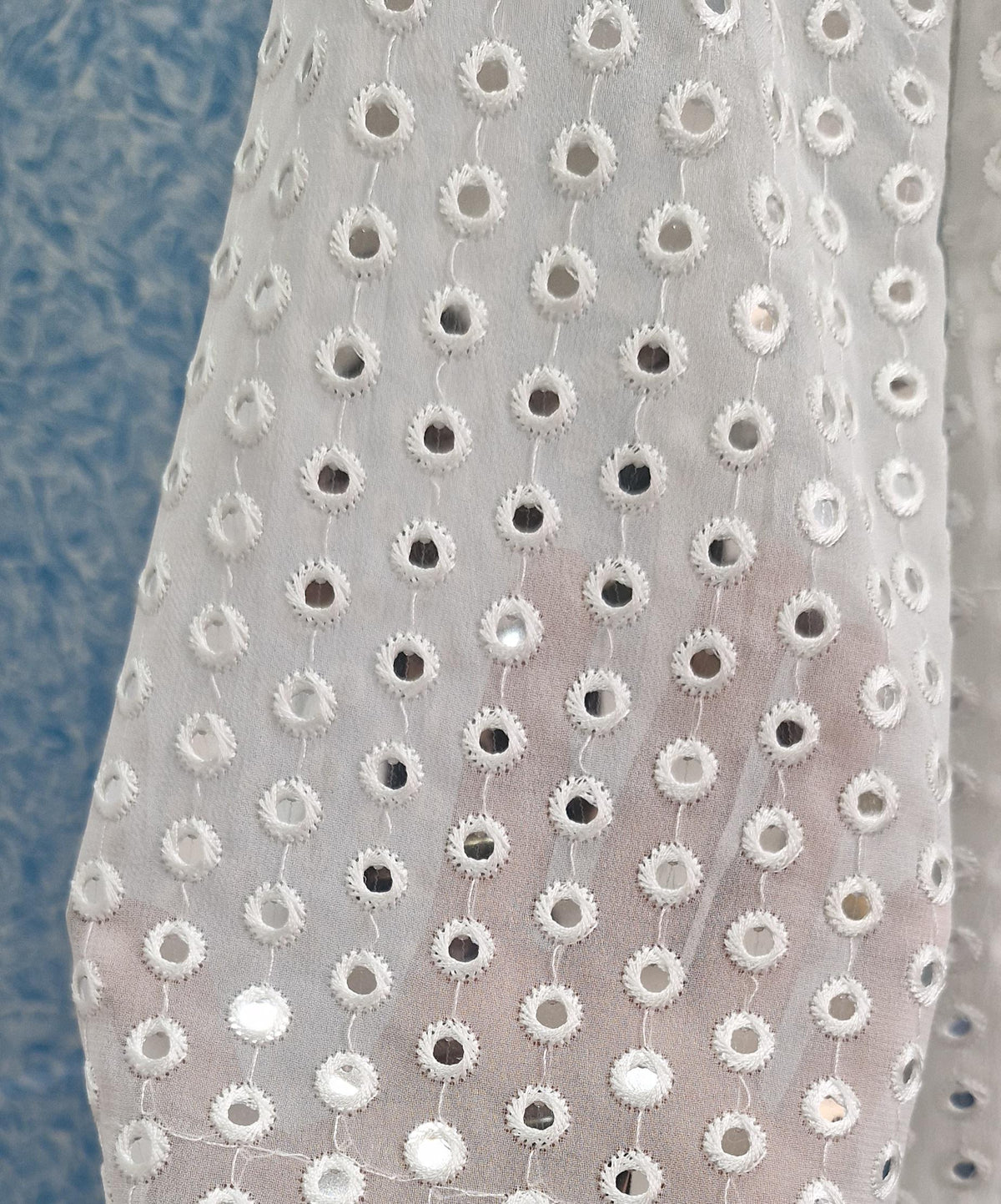 Peplum Blouse, Off White Embroidered Georgette DVBL_419