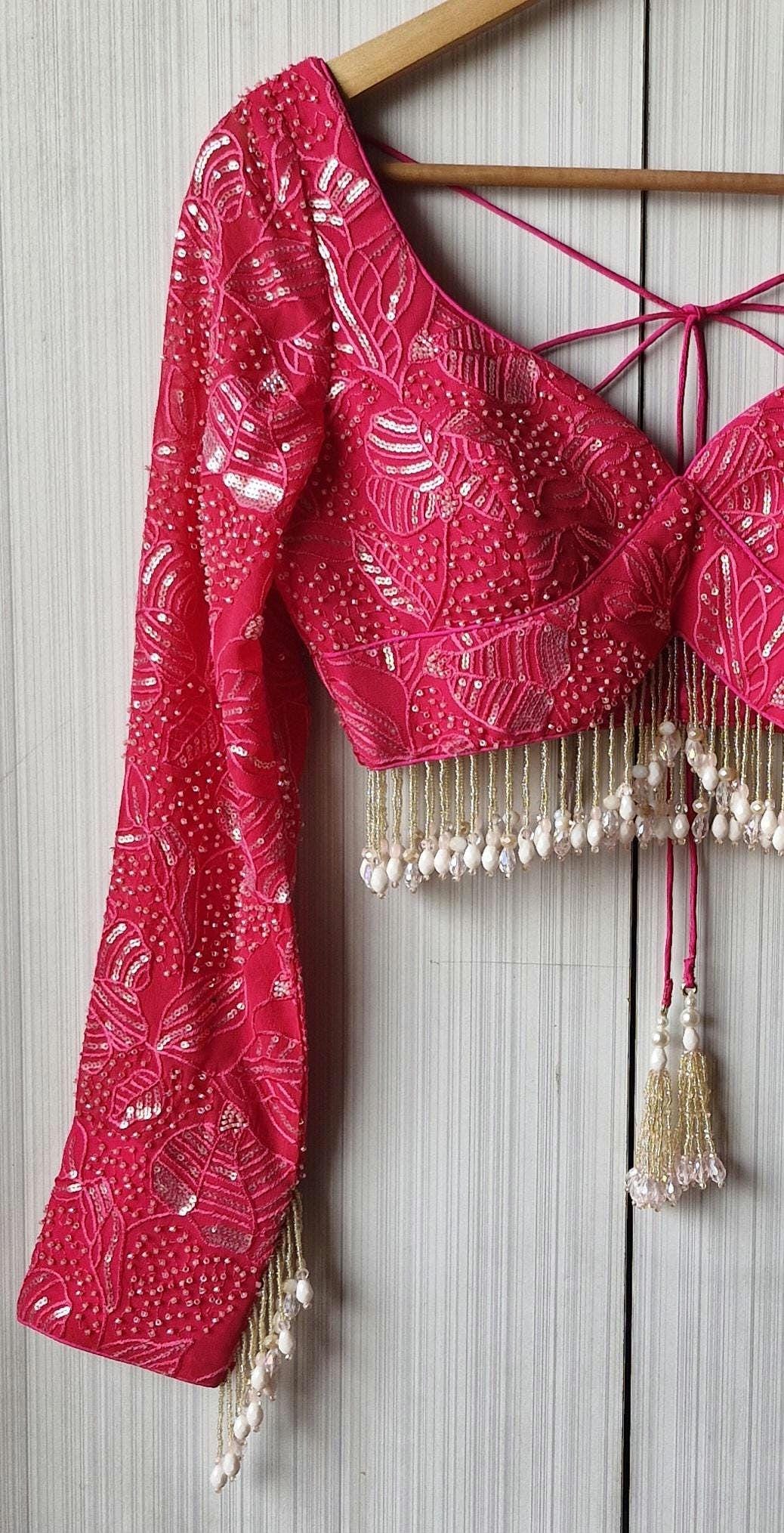 Hot Pink Embroidered Blouse