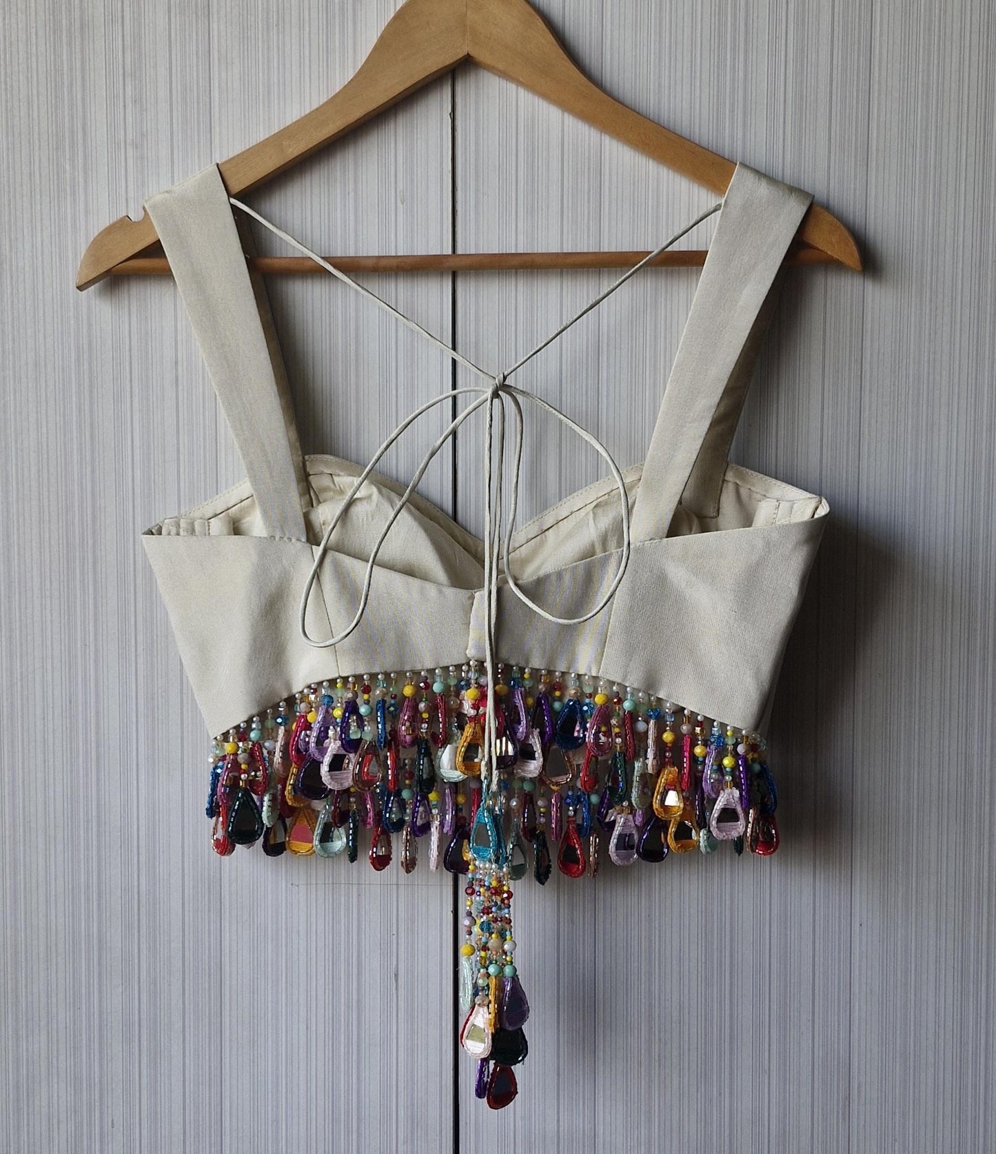 Cream Gold Tissue Silk Blouse