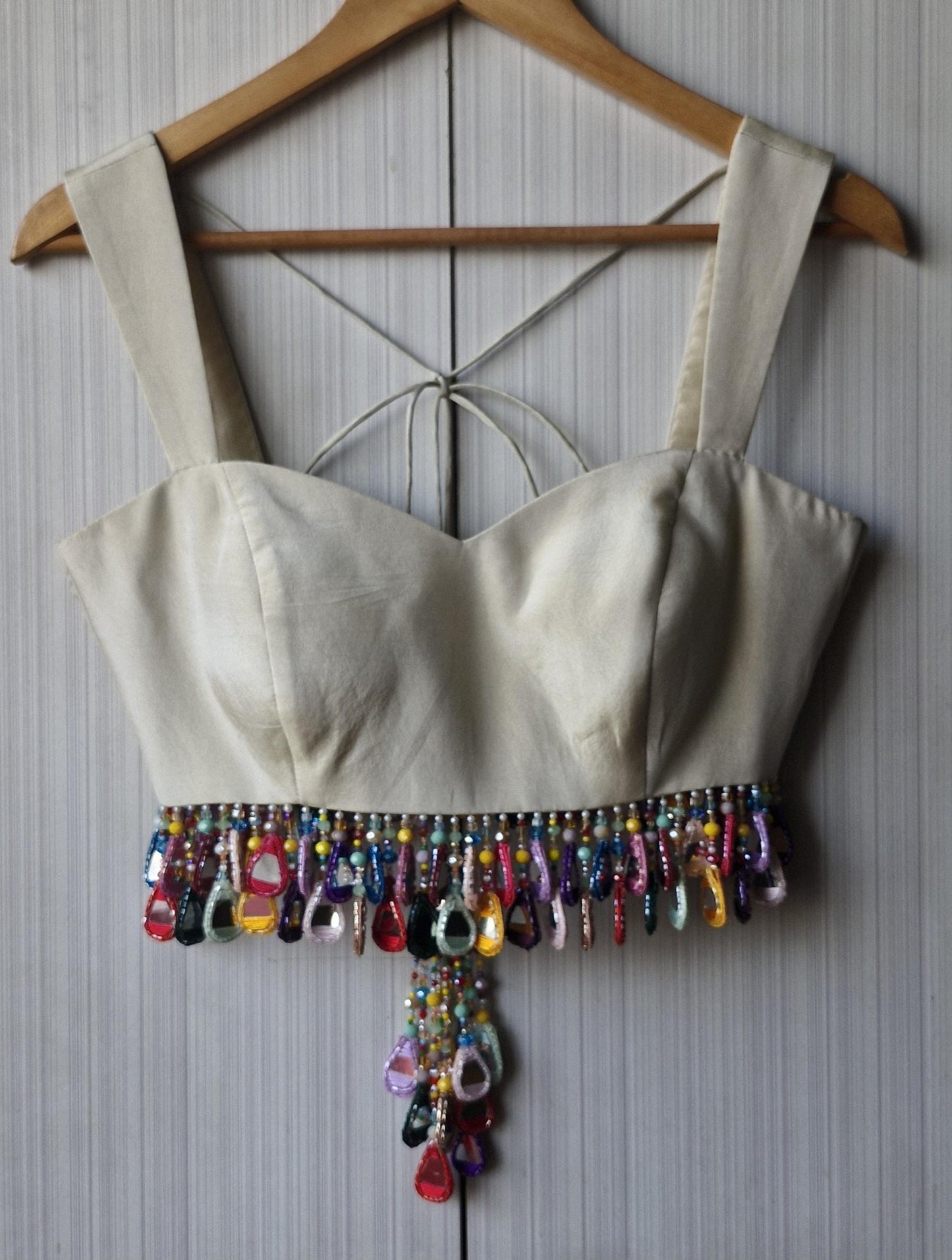 Cream Gold Tissue Silk Blouse
