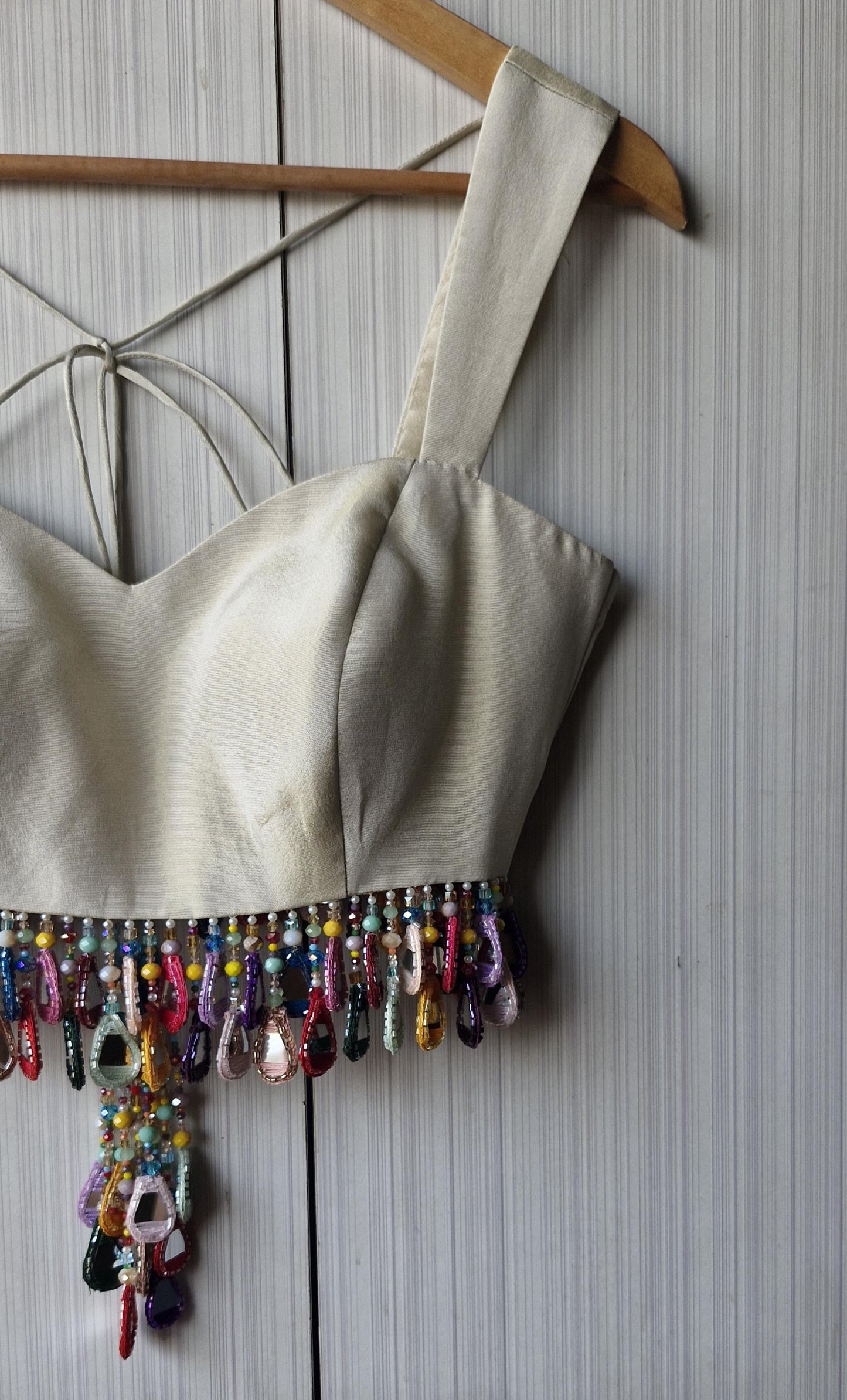 Cream Gold Tissue Silk Blouse
