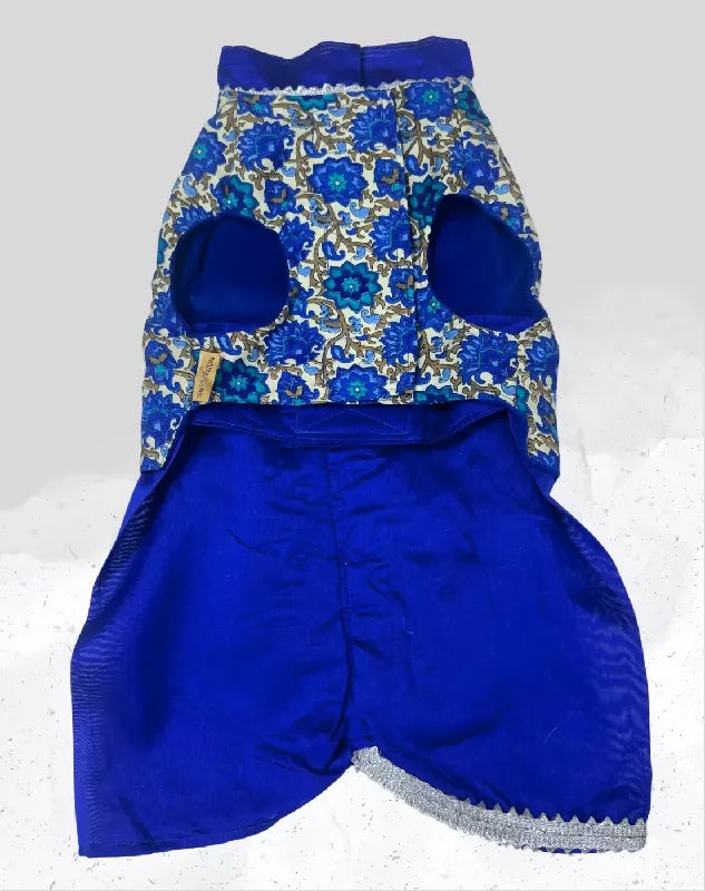 Classy Blue Dhoti Kurta for Dogs & Cats | Dog Dhoti Kurta | Pet Dhoti Kurta | Indian Ethnic Dress for Dogs, Cats & Pets | Traditional Festival & Wedding Outfit
