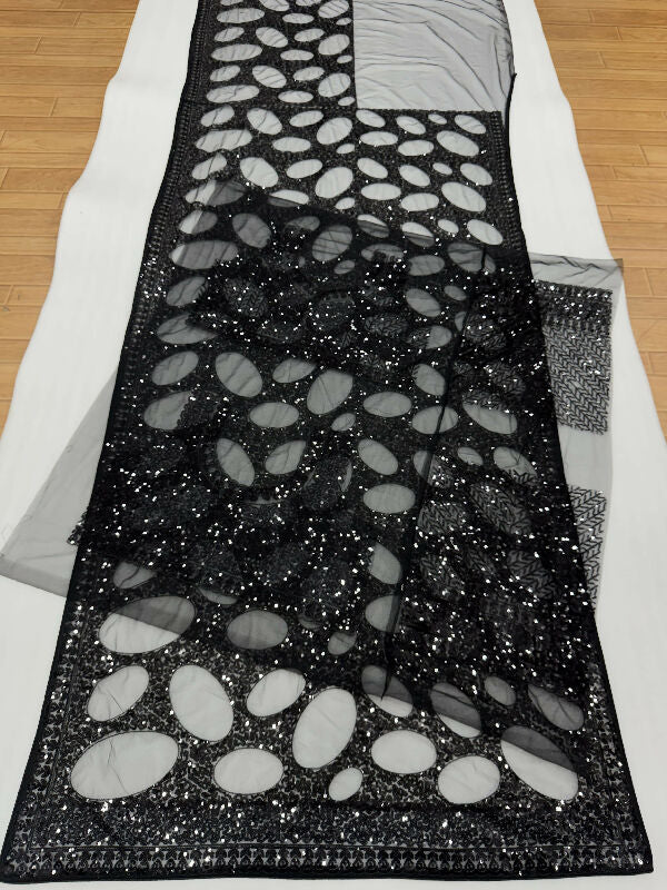 Black cutwork saree with blouse