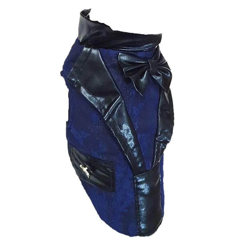 Jacquard Blue and Black Tuxedo | Dog Tuxedo | Pet Tuxedo | Formal Suit for Dogs, Cats & Pets | Wedding, Party & Special Occasion Outfit