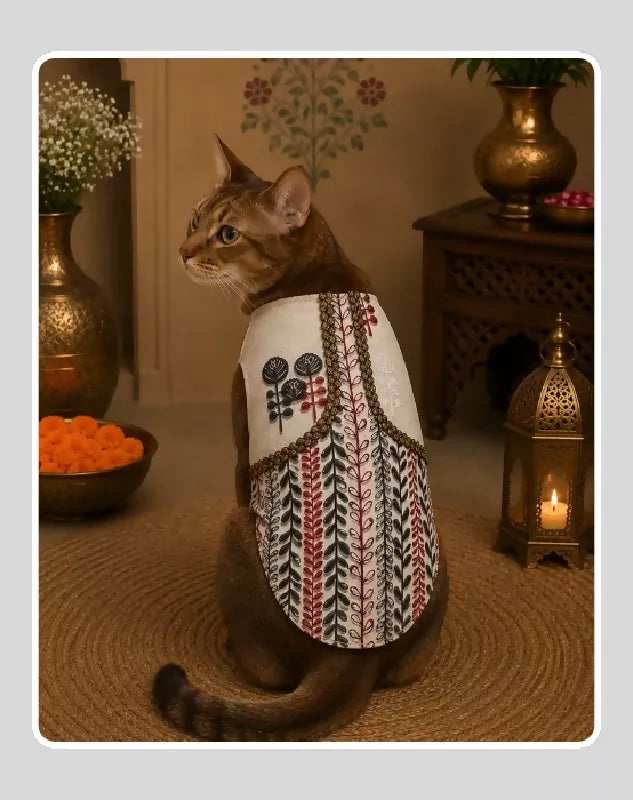 Indian Cotton Ethnic Kurta Sherwani for Dog, Cat and Puppy | Ethnic Wear | Mehendi - Dress - Party - Diwali - Wedding Wear